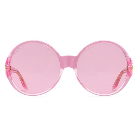 pink gucci eyeglasses|Gucci round pink sunglasses.